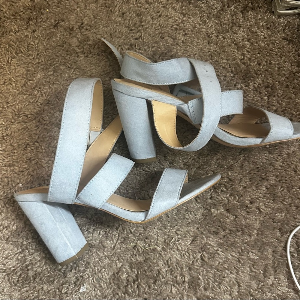 New York and Co Sky Blue Women's Heeled Sandals